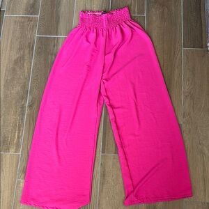 Pink Kids Wide-Leg Pants